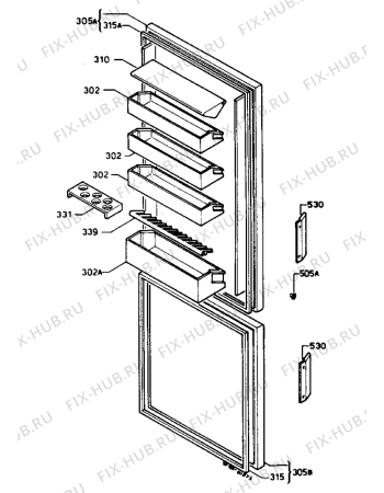 Взрыв-схема холодильника Marijnen CM320C - Схема узла Refrigerator door